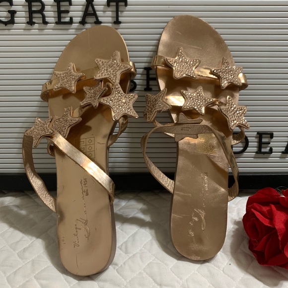 Brand New NWT Vintage Havana Bora Stars Slide Sandals In Rose Gold - Picture 3 of 6
